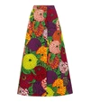 GUCCI X KEN SCOTT FLORAL COTTON-BLEND MIDI SKIRT,P00534807