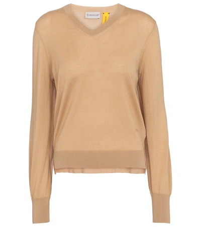 Moncler Genius 2 Moncler 1952 Ciclista Cashmere-blend Sweater In Beige