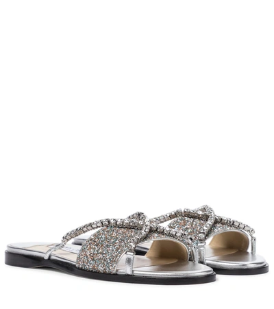 Jimmy Choo Crystal-embellished Aadi Sandals In Silver