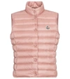 Moncler Liane Quilted Down Puffer Vest In Pink