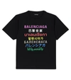 BALENCIAGA LANGUAGES COTTON JERSEY T-SHIRT,P00530057