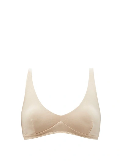 About Soft-cup Modal-blend Jersey Bra In Beige