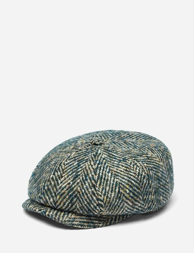 Stetson Hats Stetson Hatteras Colour Neps Flat Cap (wool Herringbone) In Green