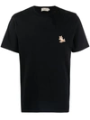 Maison Kitsuné Black T-shirt With Fox Head Patch In Cotton In Black