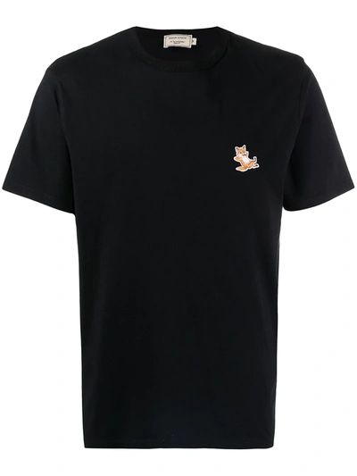 Maison Kitsuné Logo-print Short-sleeved T-shirt In Black