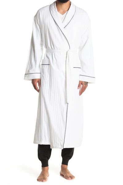 Majestic Belted Shawl Collar Robe In White