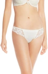 Simone Perele Delice Lace Mesh Thong In Ivory