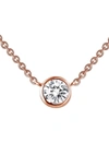 Lafonn Rose Gold Plated Sterling Silver Simulated Diamond Pendant Necklace