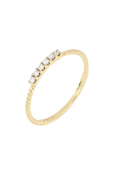 Bony Levy Icons Twisted Diamond Stacking Ring In Yellow Gold