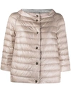 Herno Reversible Quilted Nylon Short Down Jacket In Green