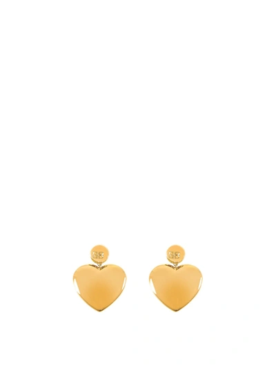Balenciaga Heart Shaped Earrings In Gold Colour