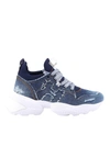 Hogan Interaction Denim Sneakers In Blue In Blue