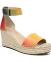 Franco Sarto Clemens Genuine Calf Hair Espadrille Wedge Sandal In Multi Faux Snake