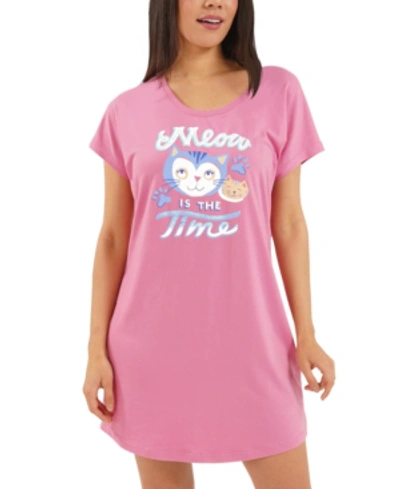 Munki Munki Nite Nite By  Meow Is The Time Sleep Shirt In Pink