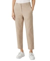 Eileen Fisher Organic Cotton & Hemp High Waist Tapered Ankle Pants In Khaki