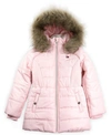 TOMMY HILFIGER TODDLER GIRLS PUFFER JACKET WITH FAUX FUR HOOD