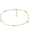 Giani Bernini Multi-stone Ankle Bracelet (also In Cubic Zirconia), Created For Macy's In Blue Gold Over Silver