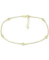 Giani Bernini Multi-stone Ankle Bracelet (also In Cubic Zirconia), Created For Macy's In Gold Over Silver
