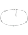 Giani Bernini Multi-stone Ankle Bracelet (also In Cubic Zirconia), Created For Macy's In Sterling Silver