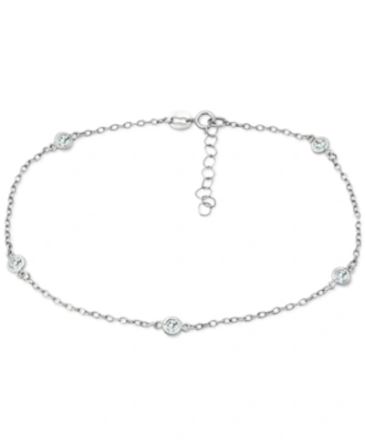 Giani Bernini Multi-stone Ankle Bracelet (also In Cubic Zirconia), Created For Macy's In Sterling Silver