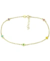 Giani Bernini Multi-stone Ankle Bracelet (also In Cubic Zirconia), Created For Macy's In Multi Gold Over Silver
