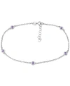 Giani Bernini Multi-stone Ankle Bracelet (also In Cubic Zirconia), Created For Macy's In Purple