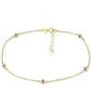 Giani Bernini Multi-stone Ankle Bracelet (also In Cubic Zirconia), Created For Macy's In Purple Gold Over Silver