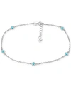 Giani Bernini Multi-stone Ankle Bracelet (also In Cubic Zirconia), Created For Macy's In Light Blue