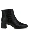 Via Spiga Women's Sahira Croc-embossed Leather Boots In Black