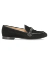 Gianvito Rossi Benny Leather-trimmed Suede Loafers In Black