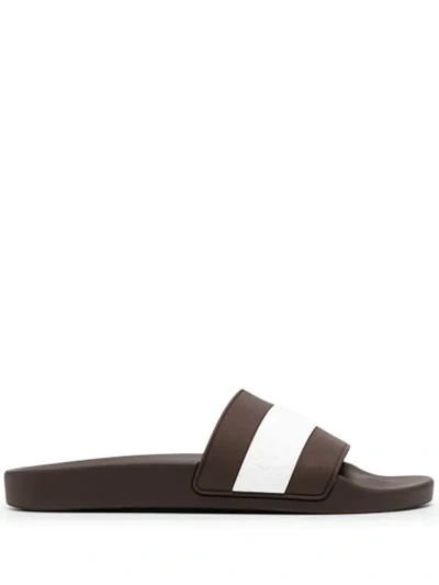 Brunello Cucinelli Two-tone Pool Slides In Brown