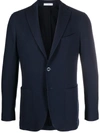 Boglioli Herringbone Single-breasted Blazer In Dark Blue