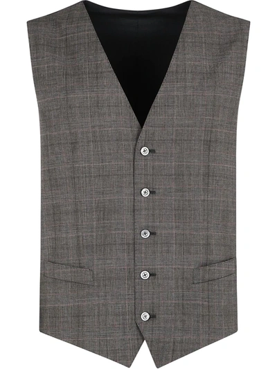 Dolce & Gabbana Check Pattern Waistcoat In Grey