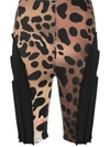 JUST CAVALLI LEOPARD-PRINT PANELLED CYCLING SHORTS