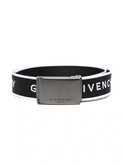 Givenchy Kids' Logo Print Belt In Black