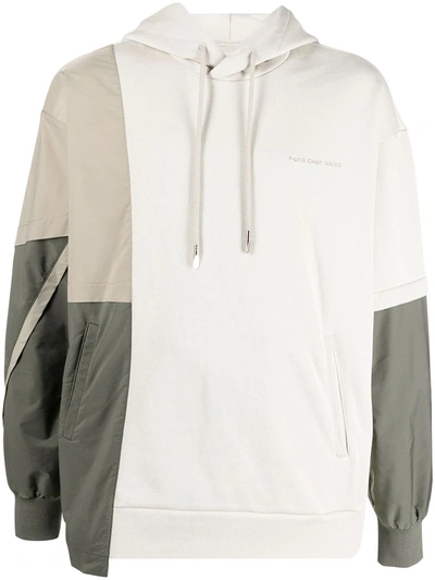 Feng Chen Wang Colour-block Panelled Hoodie In Neutrals