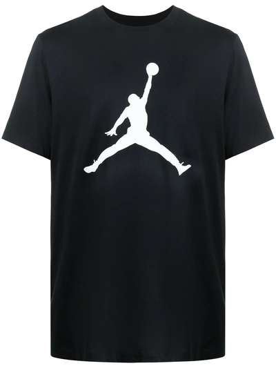 Nike Air Jordan Logo-print Cotton T-shirt In Black