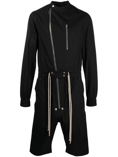 Rick Owens Gary Slim-fit Organic Cotton-blend Poplin Jumpsuit In Black