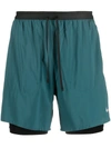 NIKE SWOOSH LOGO-PRINT TWO-TONE TRACK SHORTS