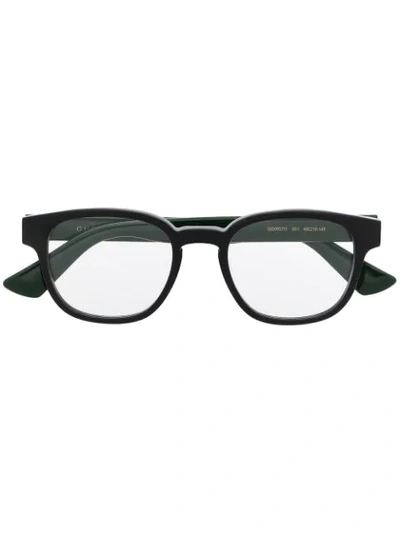 Gucci Square-frame Logo-detail Glasses In Green