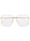 Gucci Square-frame Oversized Glasses In Gold