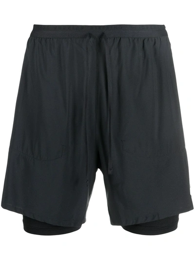 Nike Swoosh Logo-print Track Shorts In Black