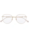Gucci Round-frame Glasses In Gold