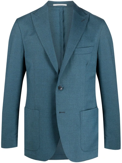 Eleventy Single-breasted Fitted Blazer In Blue