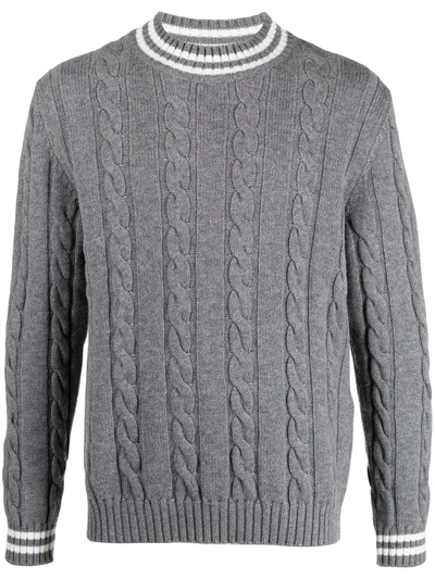 Eleventy Cable-knit Jumper In Grey