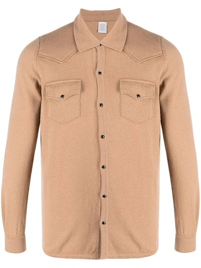 Eleventy Cashmere Fitted Shirt In Neutrals