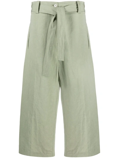 Moncler Genius 2 Moncler 1952 Cotton And Linen Cropped Pants In Green