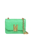 MOSCHINO SMILEY SHOULDER BAG IN MINT GREEN