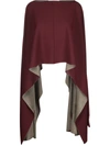 Valentino Draped Cropped Poncho In Red