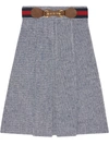 GUCCI COTTON BLEND PLEATED SKIRT
